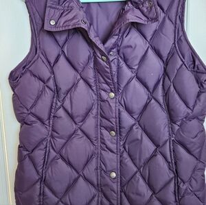 Lands' End Women's Purple Quilted Vest
